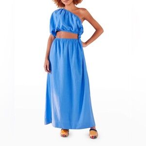 FARM Rio One-Shoulder Cutout Maxi Dress